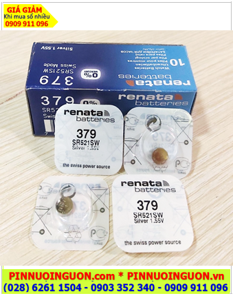 Renata 379 _Pin SR521SW, Pin đồng hồ 1.55v Silver Oxide Renata 379 _Pin SR521SW